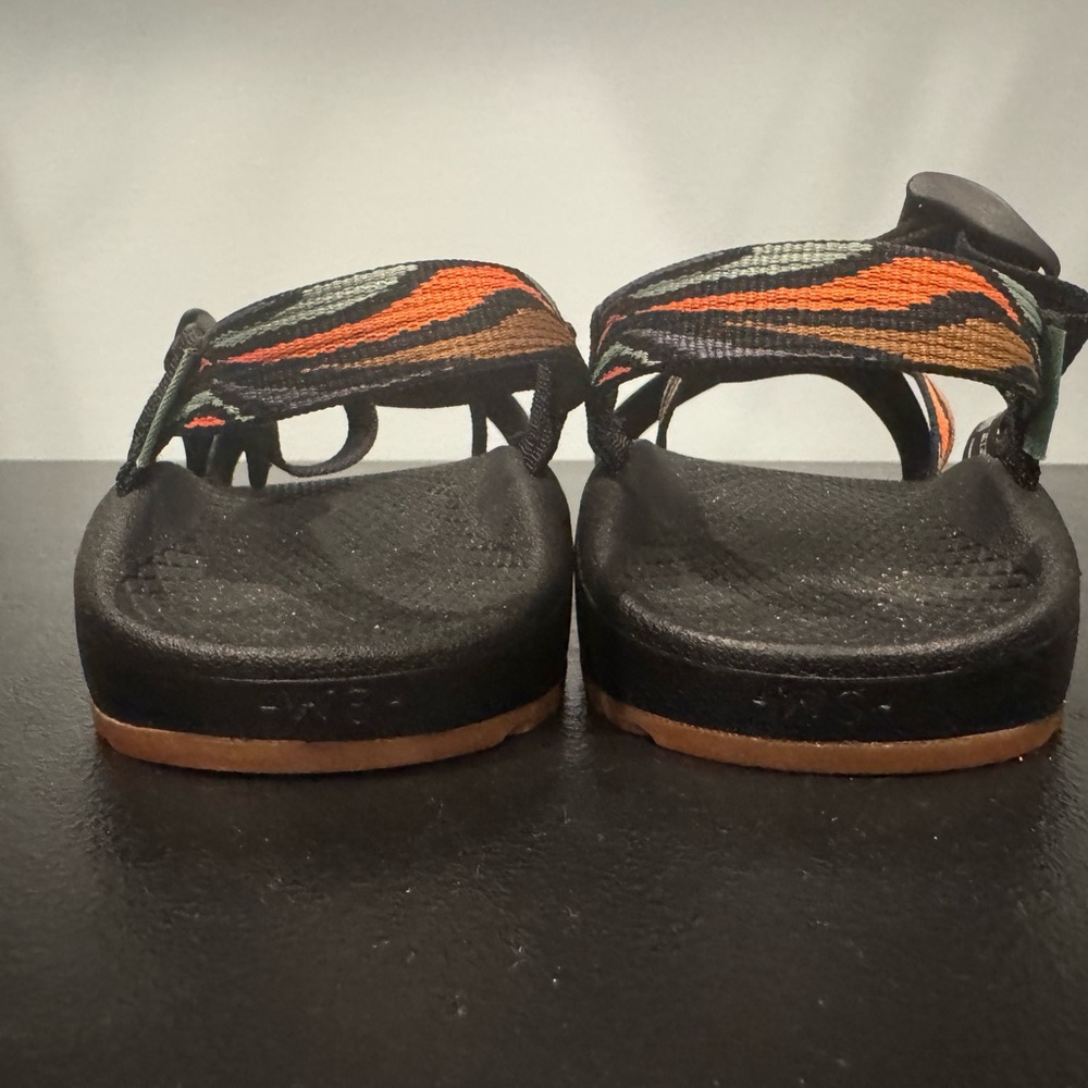 Chaco Women's Sandals - Black with Orange and Green Straps - Picture 7 of 12